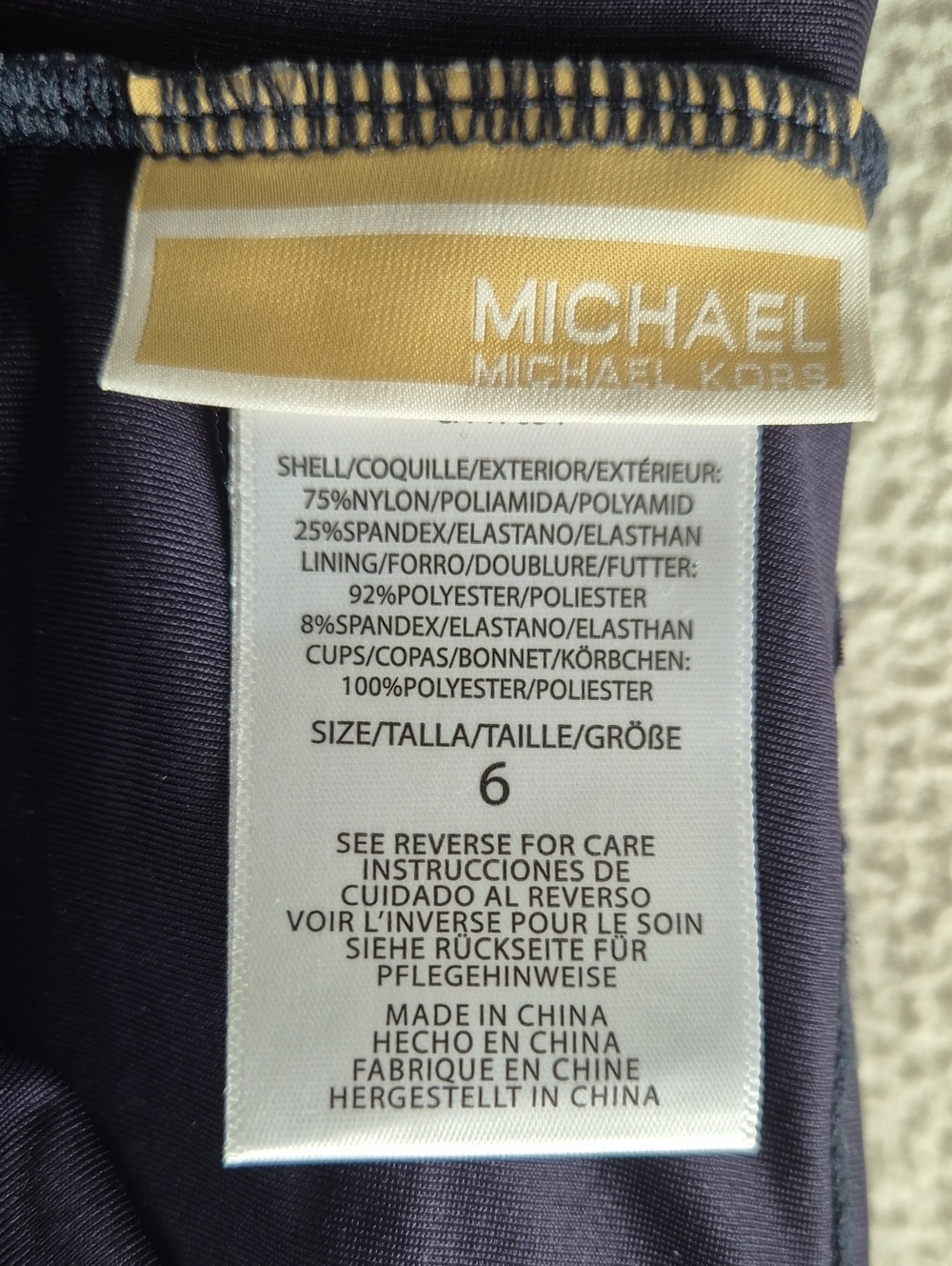Michael Kors Denim Grommet Detail One Piece Swimsuit, Size 6 Color New Navy - Picture 8 of 11